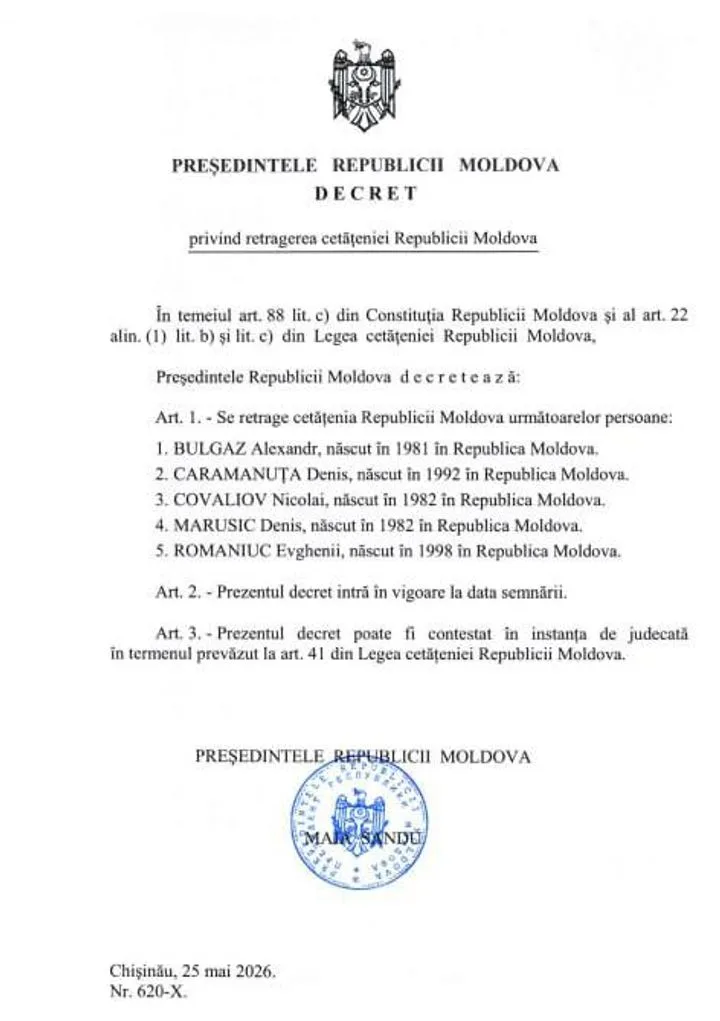Молдова сжигает мосты: Санду прекращает гражданство по доносам